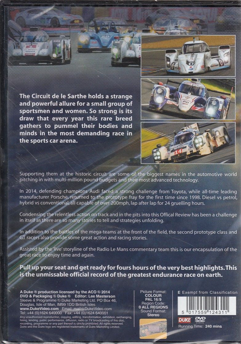 DVD review back cover with Le Mans race cars and synopsis panel
