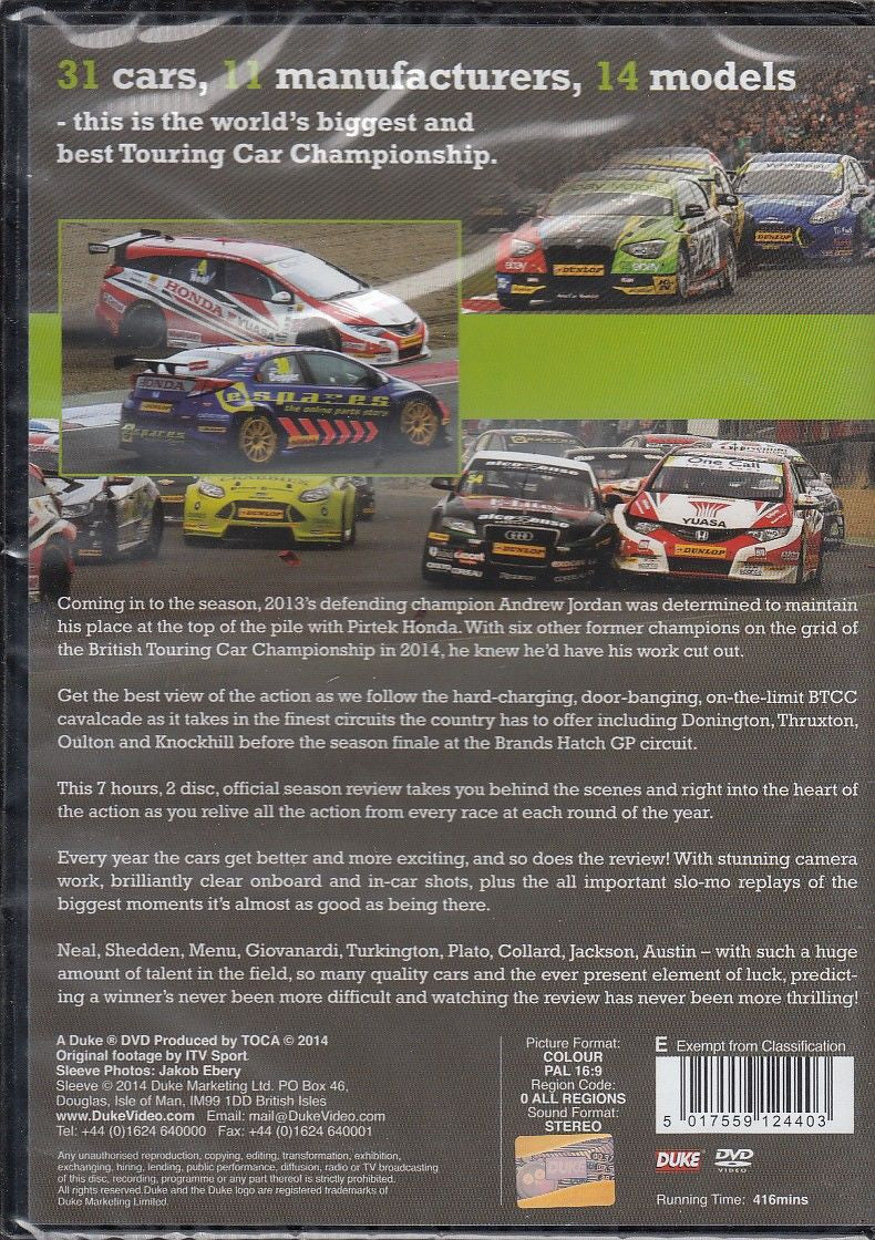 BTCC 2014 DVD Back Cover