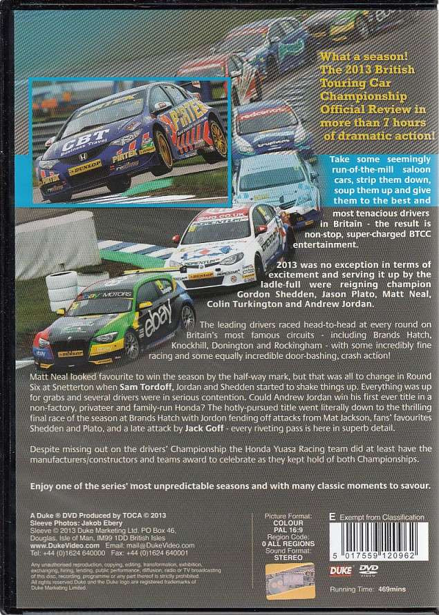 BTCC: The 2013 The Dunlop MSA British Touring Car Championship DVD