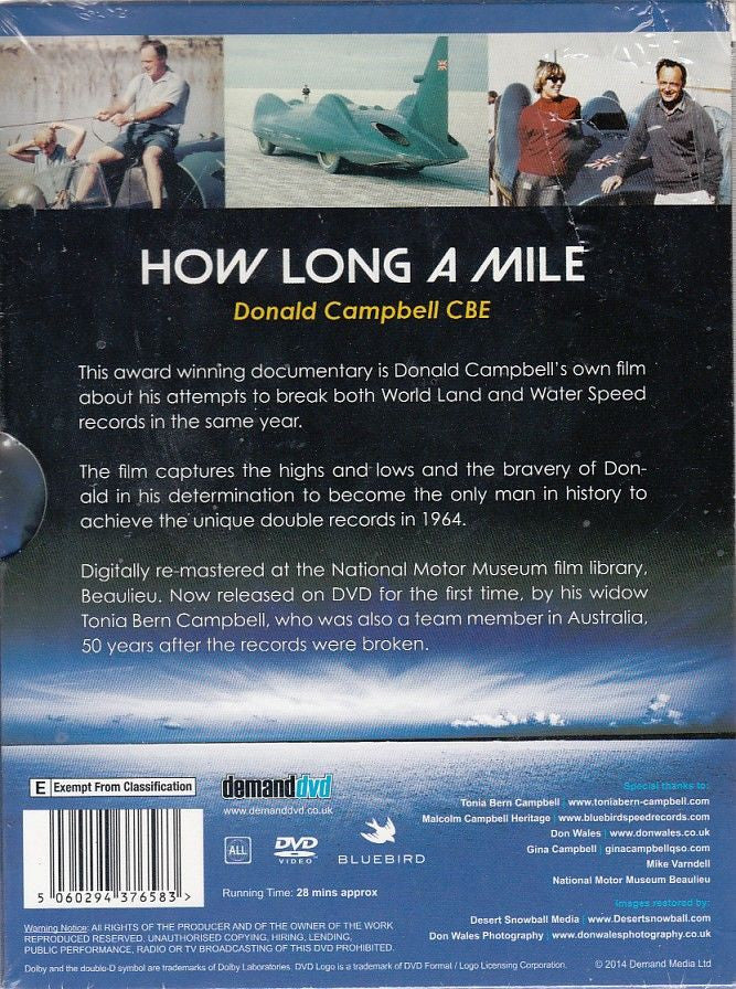 How Long a Mile - Donald Campbell's Own Story DVD Back Cover