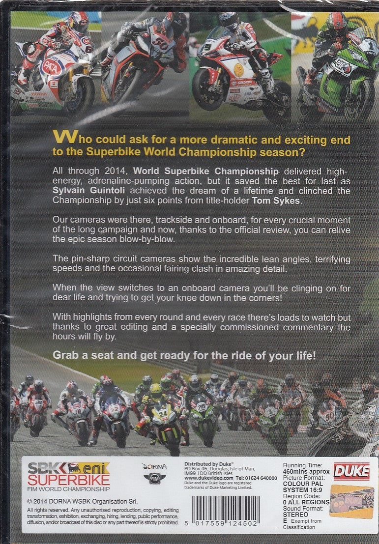 Superbike World Championship 2014: The Official FIM Review (2 Disc) DVD Back Cover