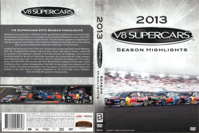 V8 Supercars 2013 Season Highlights DVD Back Cover
