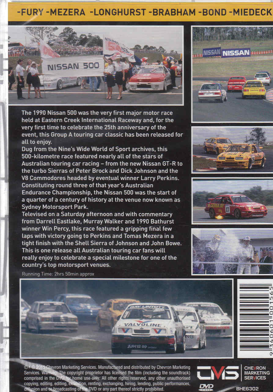 1990 Nissan Sydney 500: 25 Years Of Eastern Creek 1990 - 2015 DVD  - back