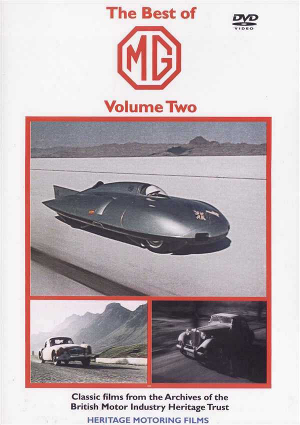 DVD case front cover with MG Volume Two logo and classic car photo collage