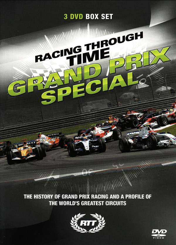 DVD box set cover: Grand Prix Special with racing cars and RTI logo