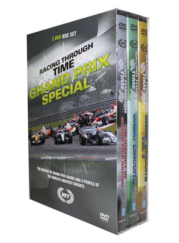 DVD box set packaging showing three DVD cases with Grand Prix Special cover