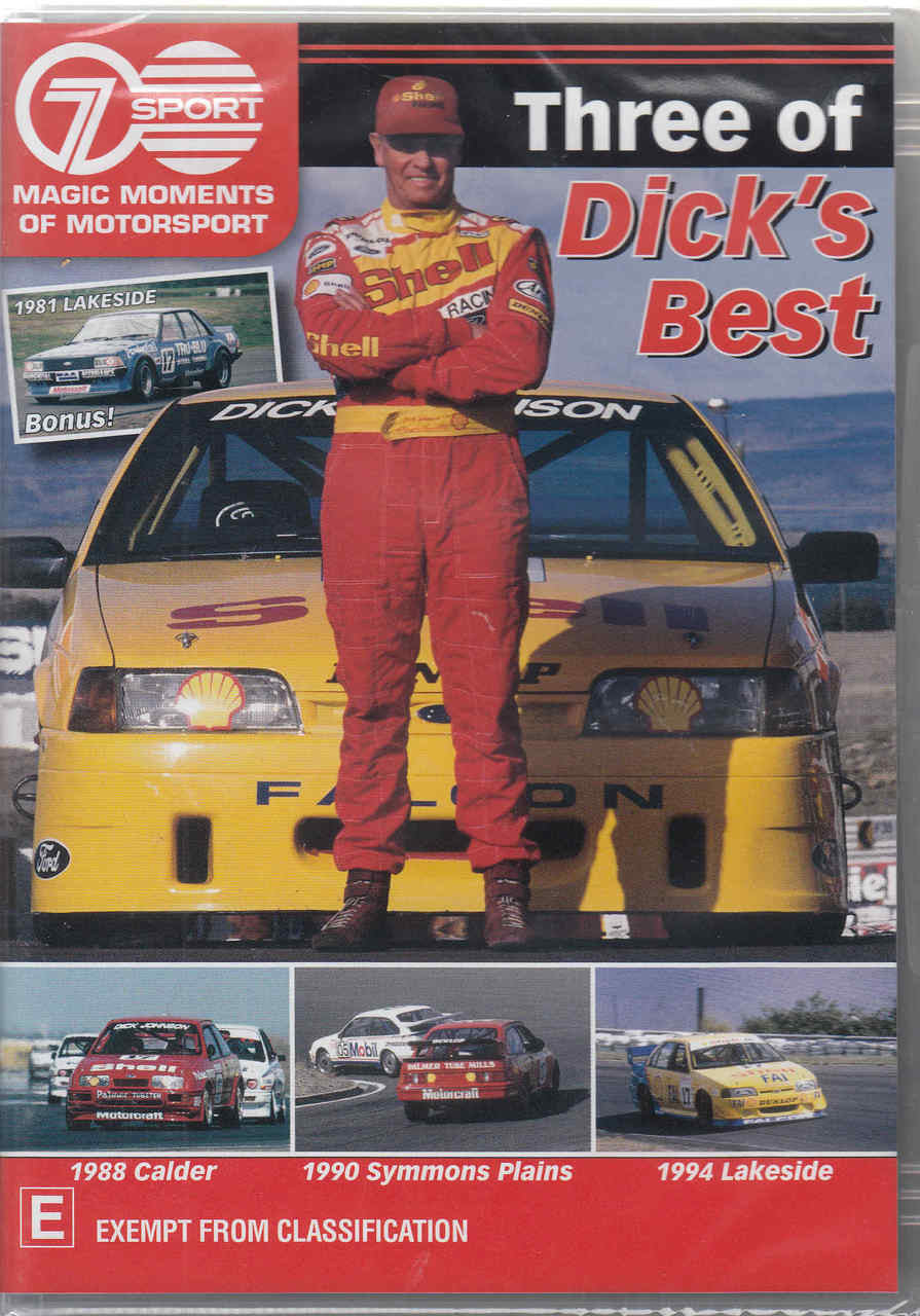 Motorsport DVD cover showing driver in red racing suit over yellow race car