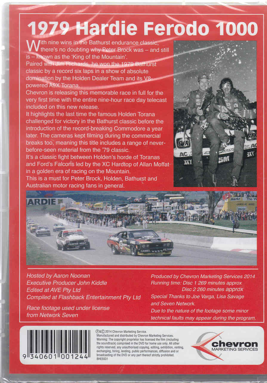 Bathurst 1979 Hardie - Ferodo 1000 2 DVD Set Back Cover