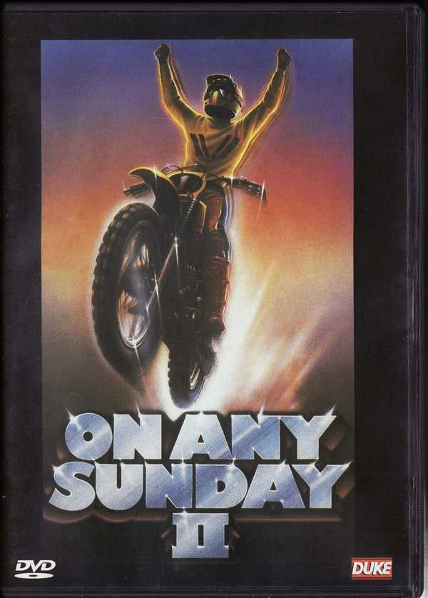 DVD case front cover with motorcycle rider and large title lettering