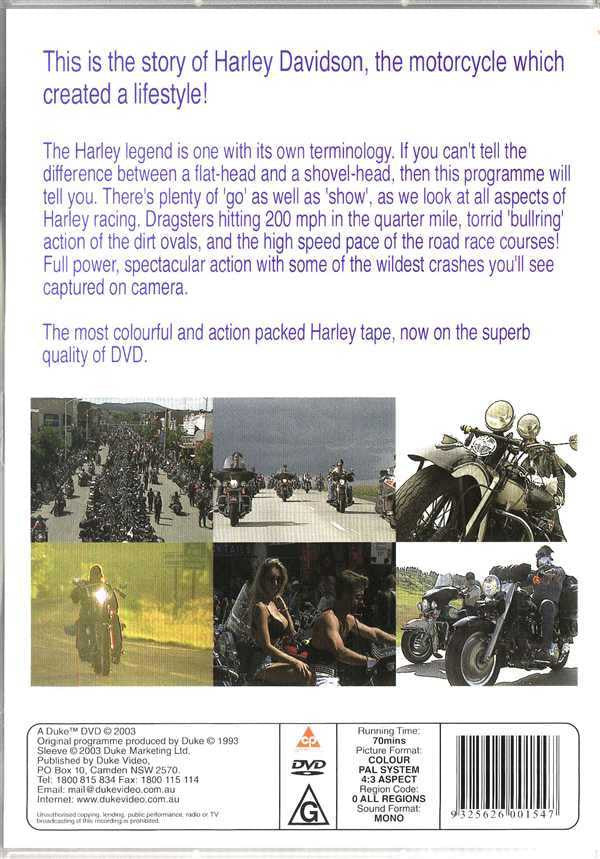 Harley-Davidson DVD case cover with motorcycle collage and title text