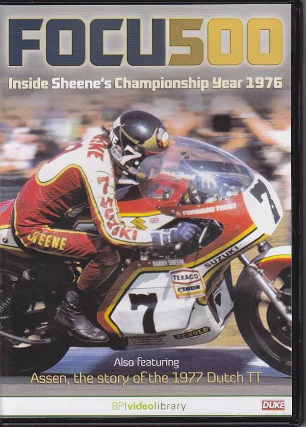 Racing documentary DVD cover with motorcycle rider and Focus 500 title