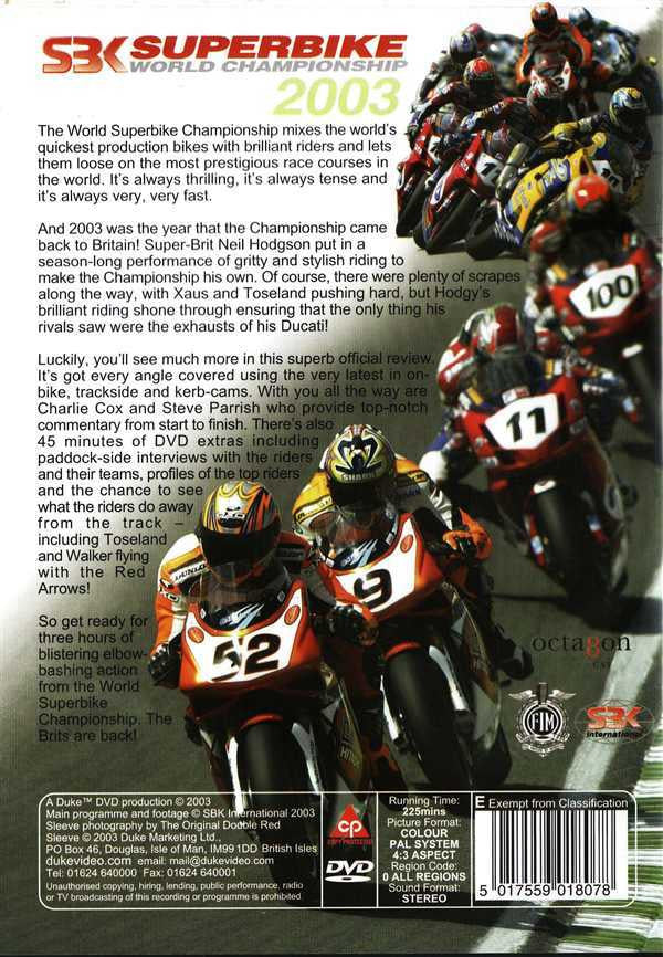Superbike World Championship 2003: The Official FIM Review DVD