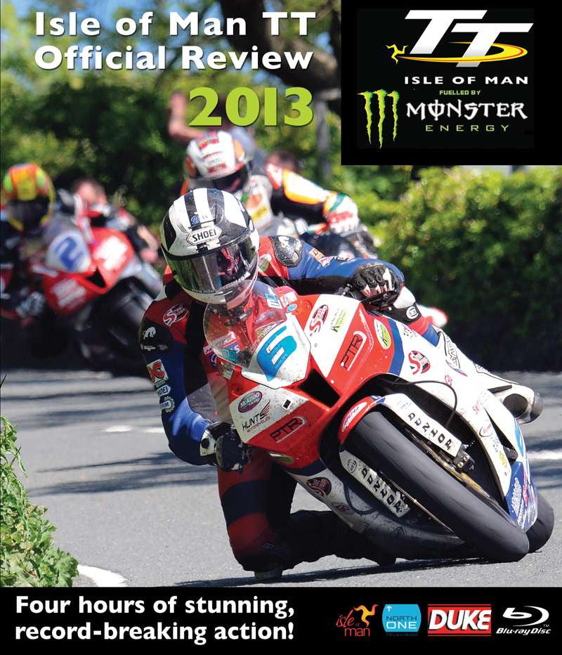 Blu-ray case front with race motorcycles, bold title, and TT5 Monster Energy logos.