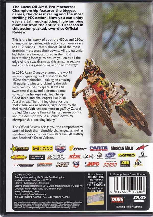 Motocross Championship Review 2010 Two DVD SET