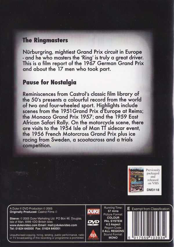 The Ringmasters 1967 German Grand Prix: Pause For Nostalgia DVD