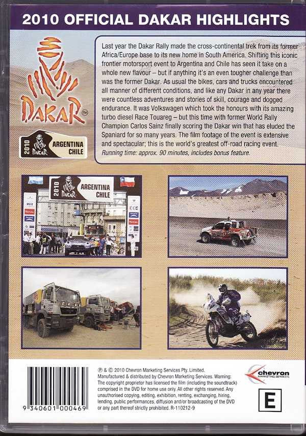 2010 Official Dakar Highlights: The Greatest Off-Road Adventure DVD