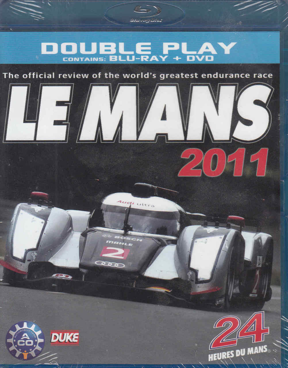 Le Mans 2011 DVD/Blu-ray cover with Double Play title and race car graphic