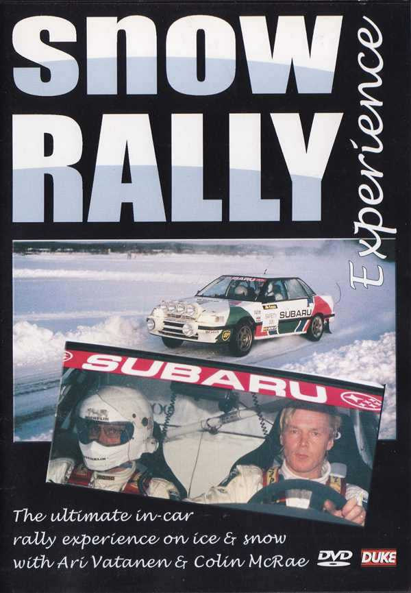 Snow Rally Experience DVD cover with Snow Rally title and rally car photo.