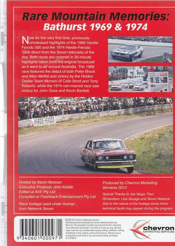 Bathurst 1969 & 1974 Rare Mountain Memories DVD Back Cover