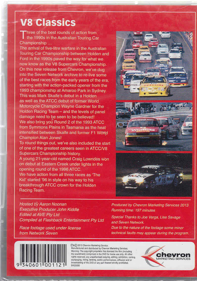 V8 Classics - Memorable Races From The Start Of The V8 Era DVD Back Cover