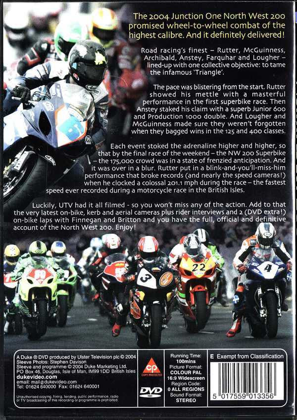 DVD back cover with motorcycle rider group photo, text blocks, and barcode