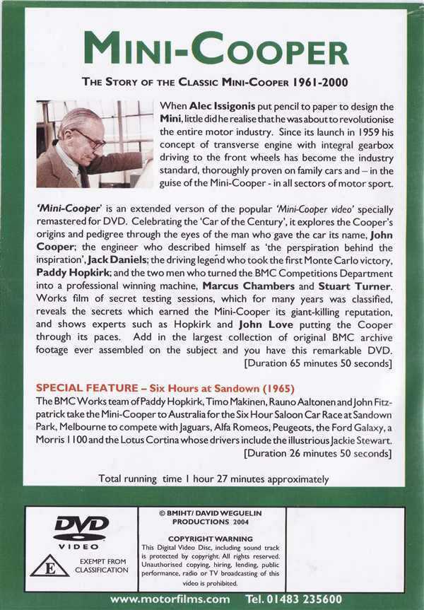 Mini - Cooper: The Story of The Classic Mini - Cooper 1961 - 2000 DVD