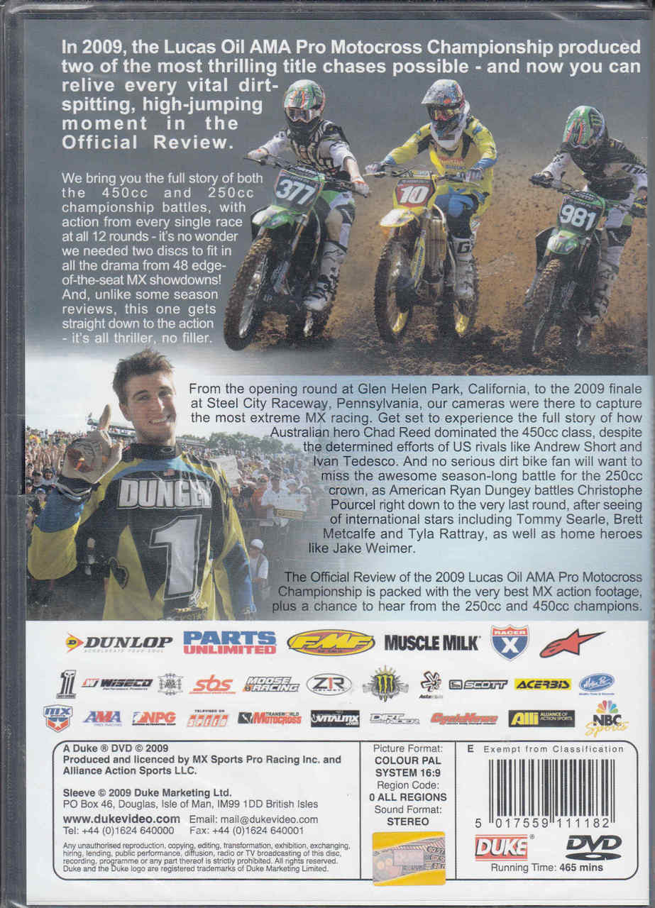 AMA Pro Racing Motocross Championship Review 2009 2-DVD Set - back
