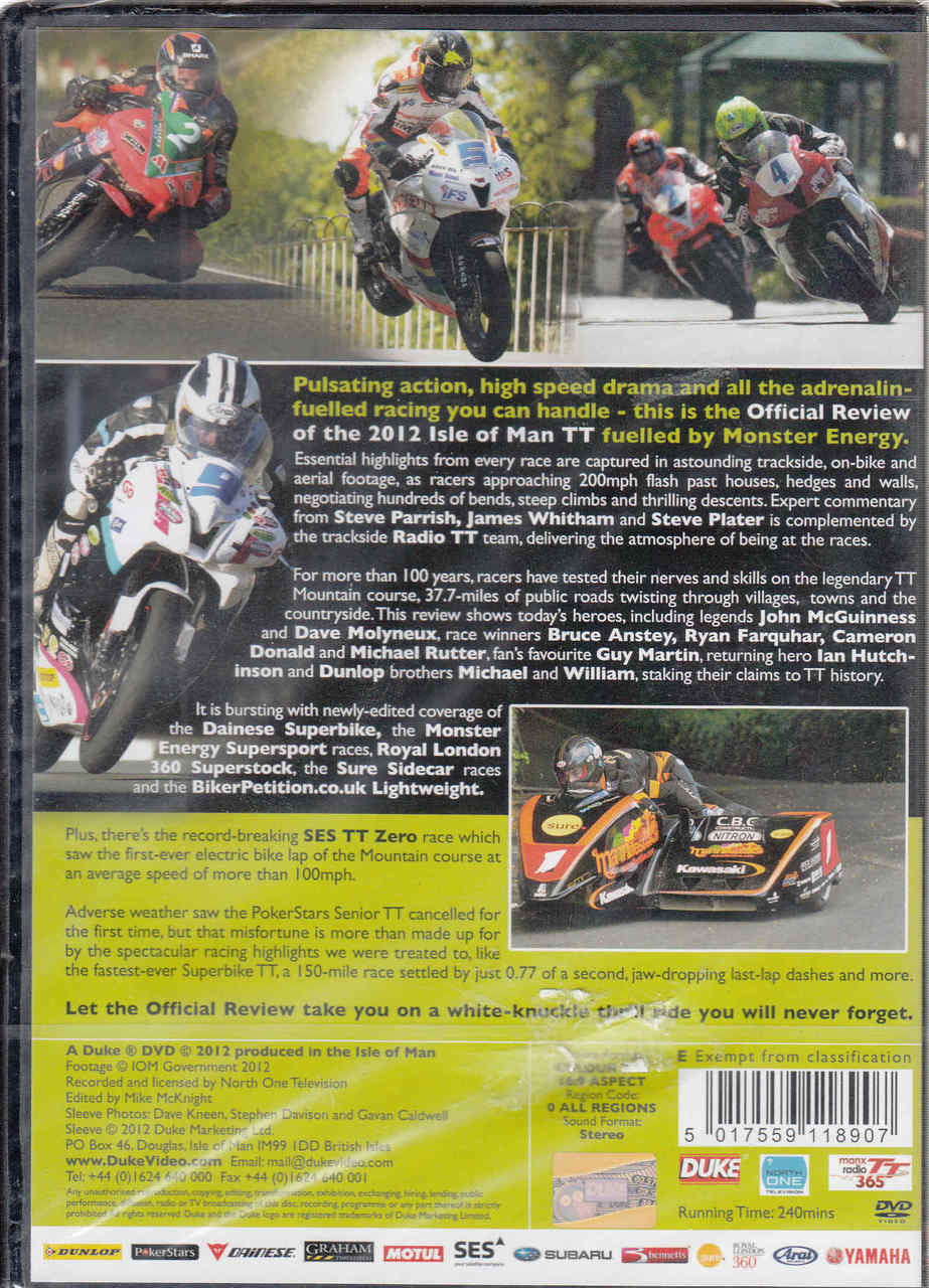 TT Isle Of Man Official Review 2012 DVD - back