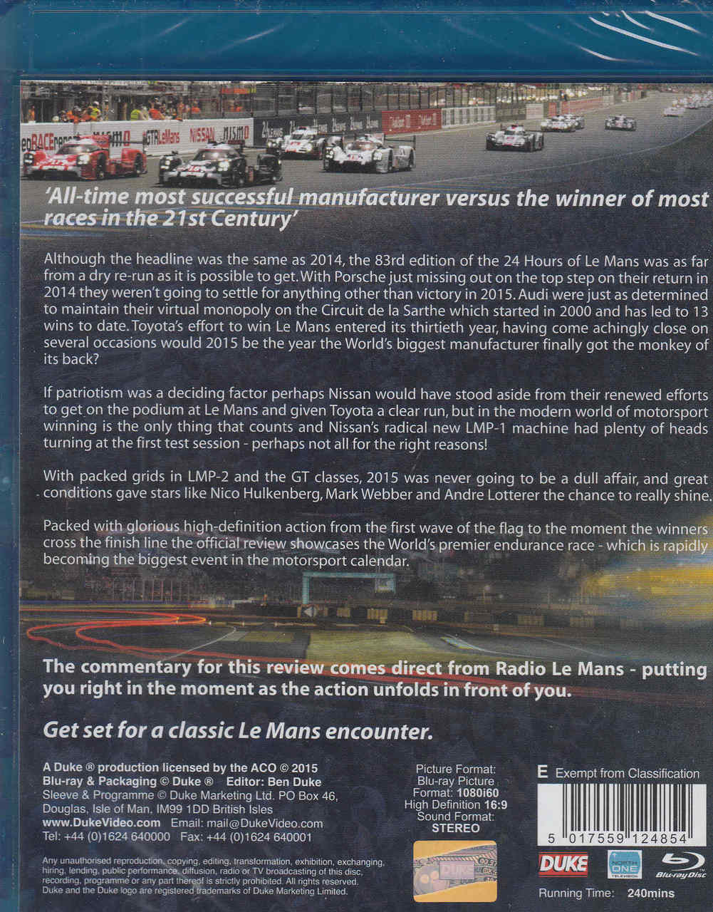 Le Mans 2015 The Official Review Bluray - back