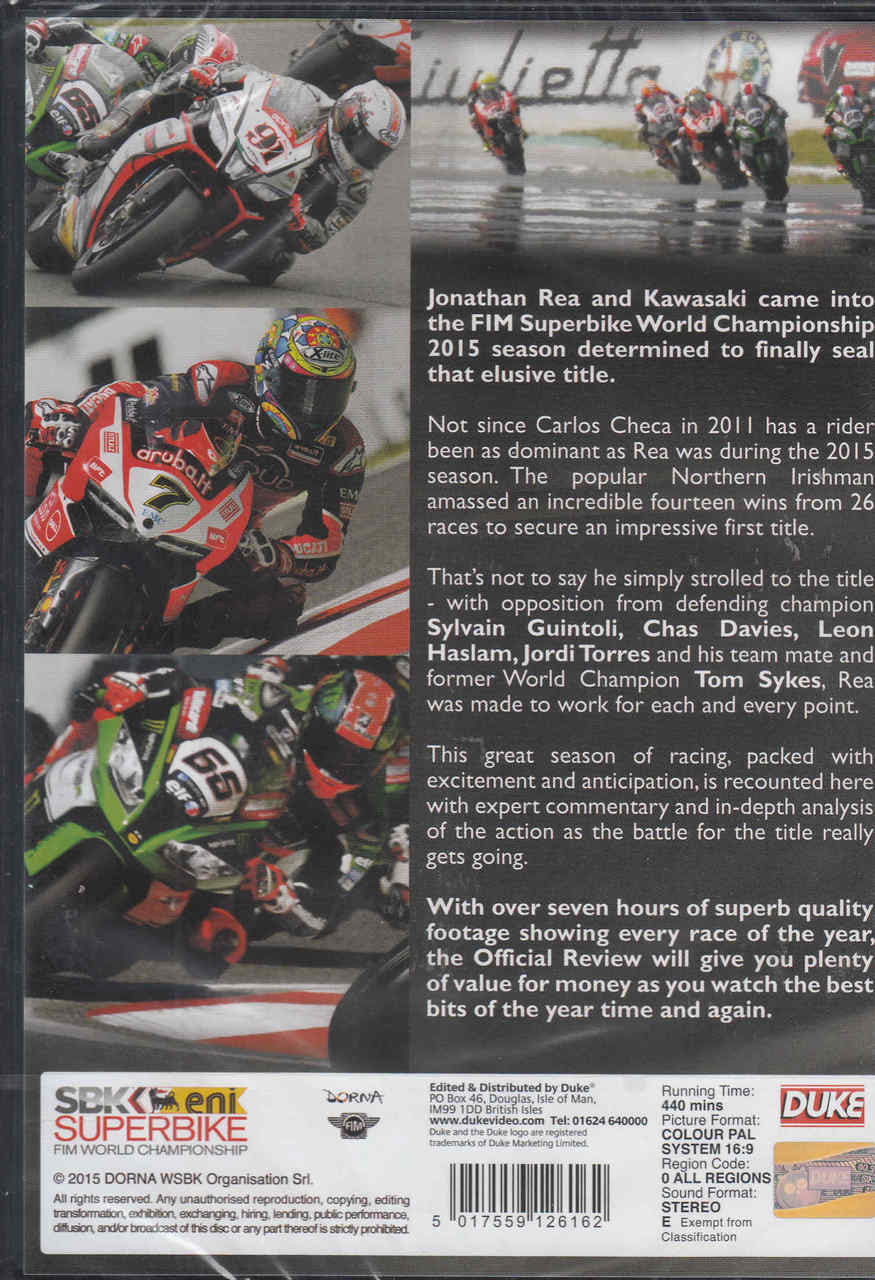 SBK Superbike FIM World Championship 2015 DVD ( 5017559126162) - back