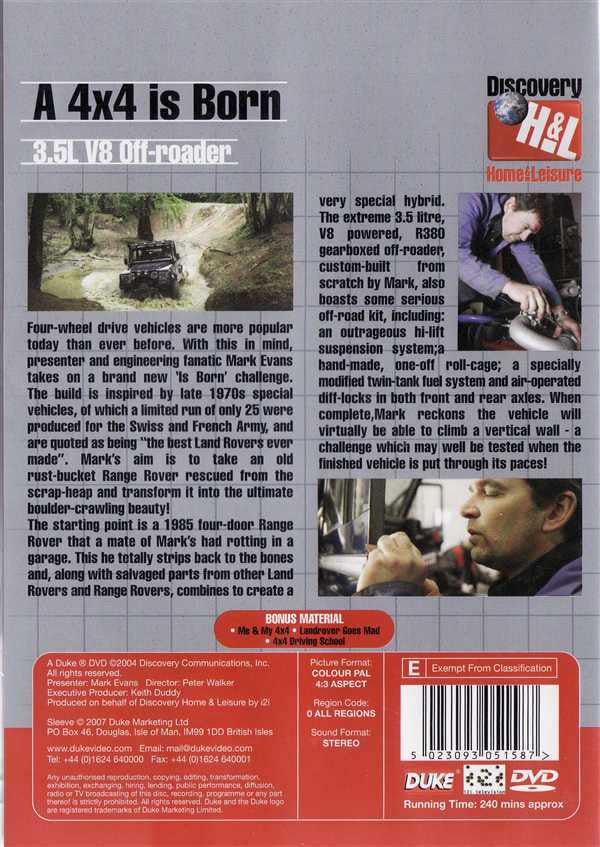 A 4X4 is Born: 3.5L V8 Off - Roader (2 DVD Set)