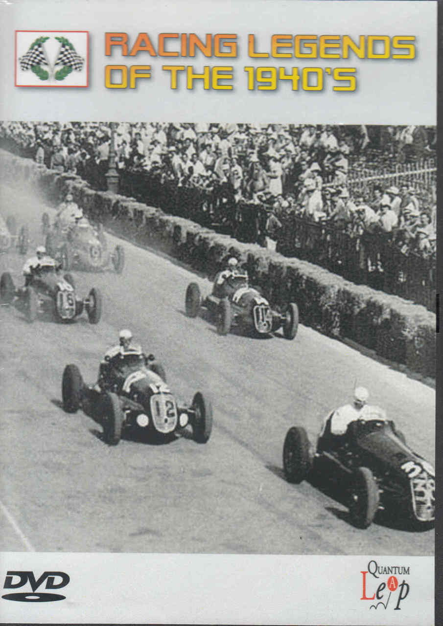 Motorsport DVD cover with vintage race cars on track