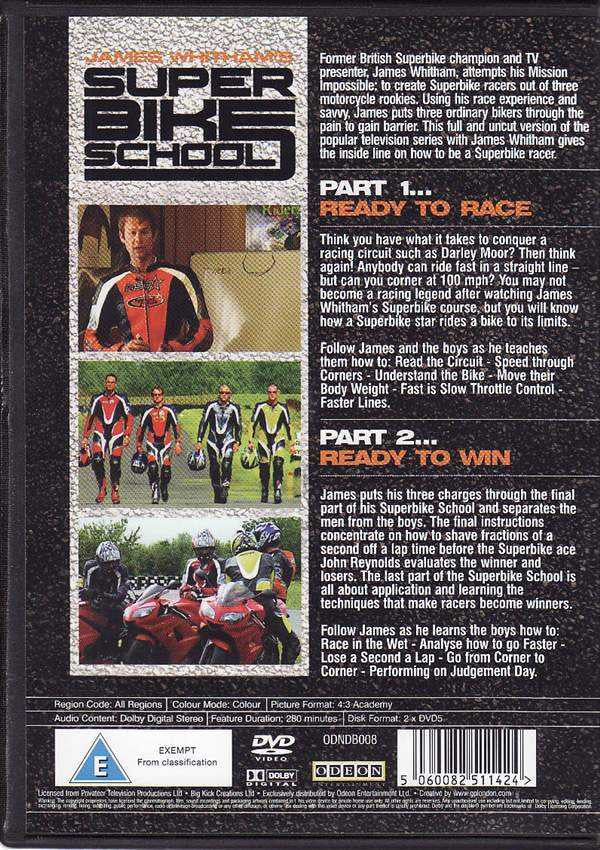 James Whitham's Super Bike School Vol 1 and Vol 2 (2 DVD Set)