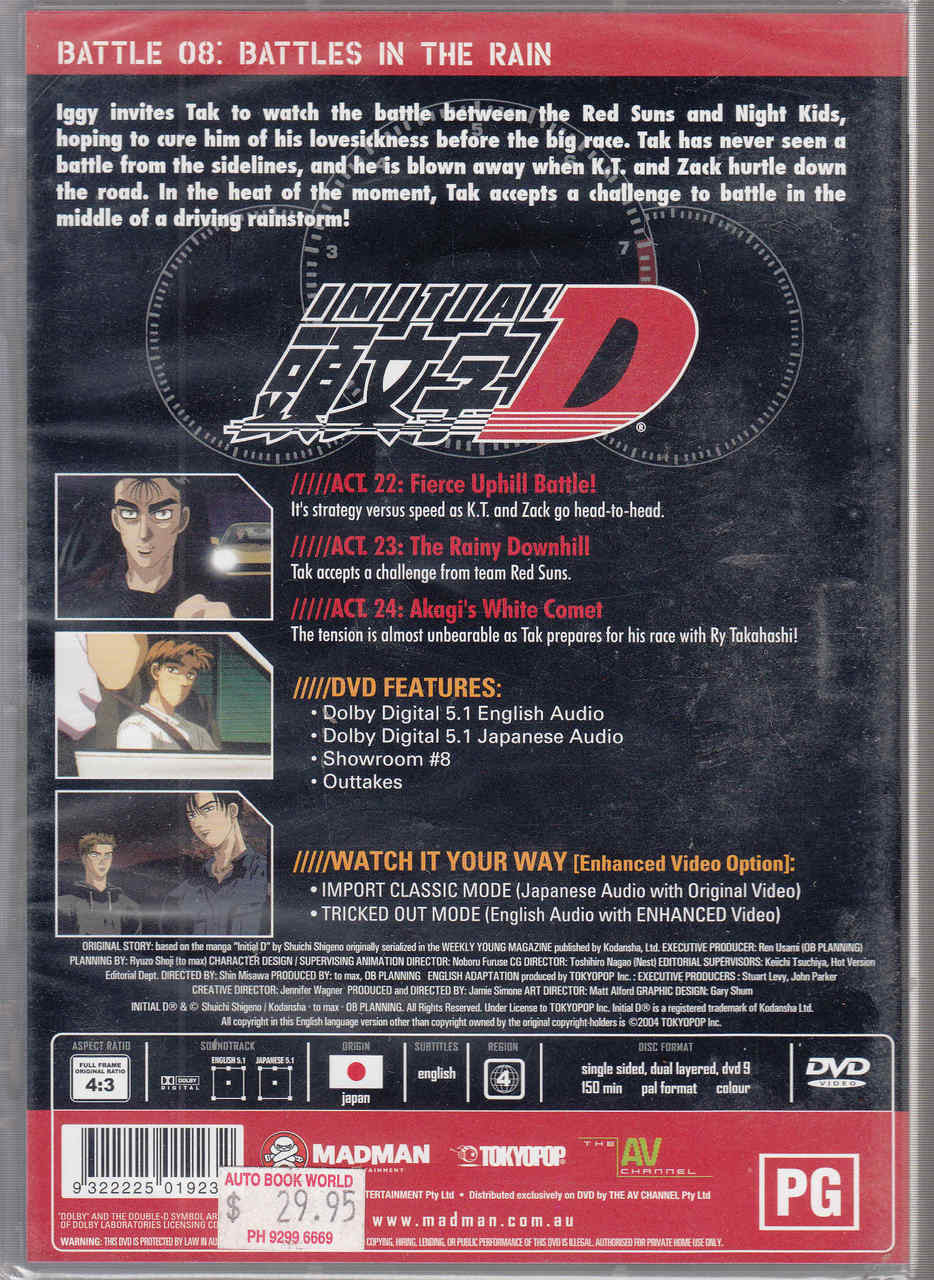 InitialD : Battles In The Rain #08 DVD  - back
