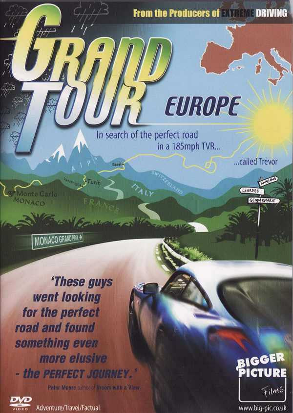 DVD case cover with Grand Tour Europe title and road driving illustration