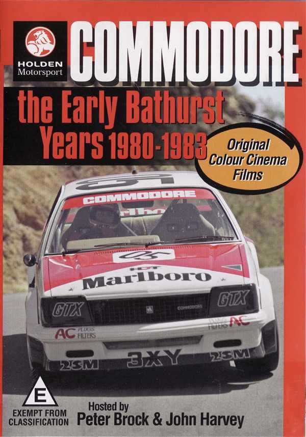 Motorsport DVD cover, red, featuring a Commodore race car front view