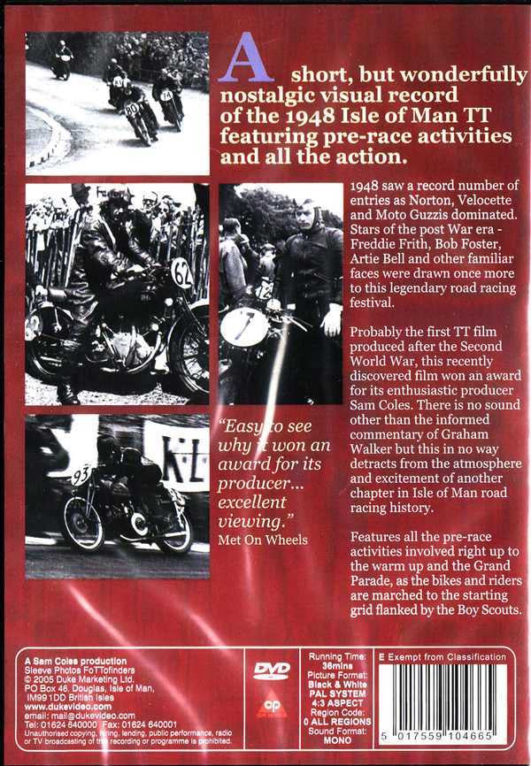 1948 TT The Isle of Man Tourist Trophy Races DVD