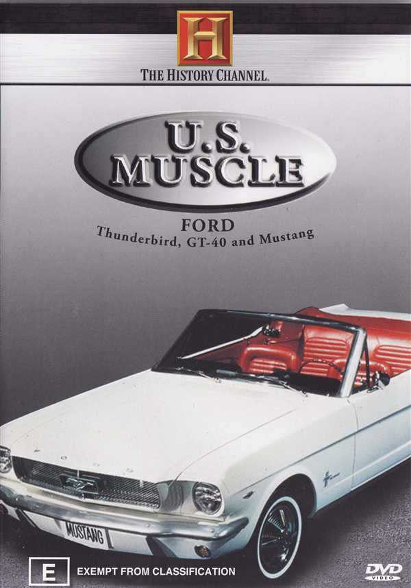 U.S. Muscle DVD box set cover showing white Ford Thunderbird and Mustang cars