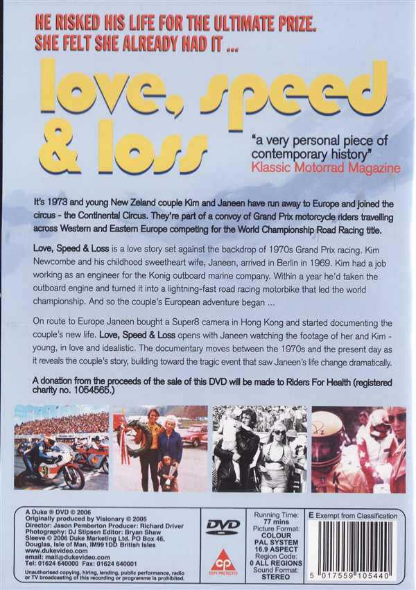 Love, Speed &amp; Loss DVD
