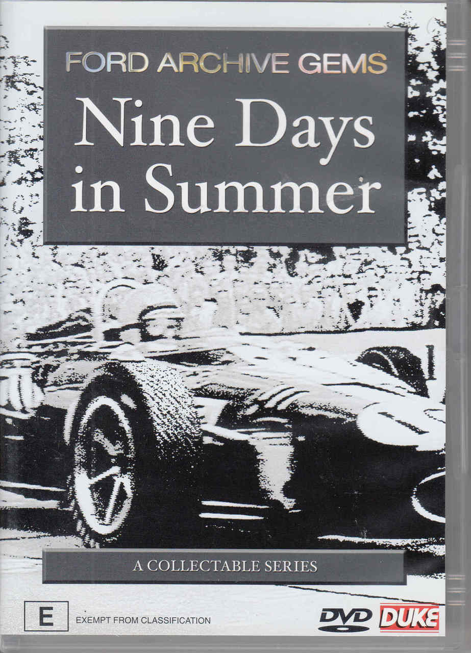 DVD case front: Ford Archive Gems Nine Days in Summer with black car photo artwork