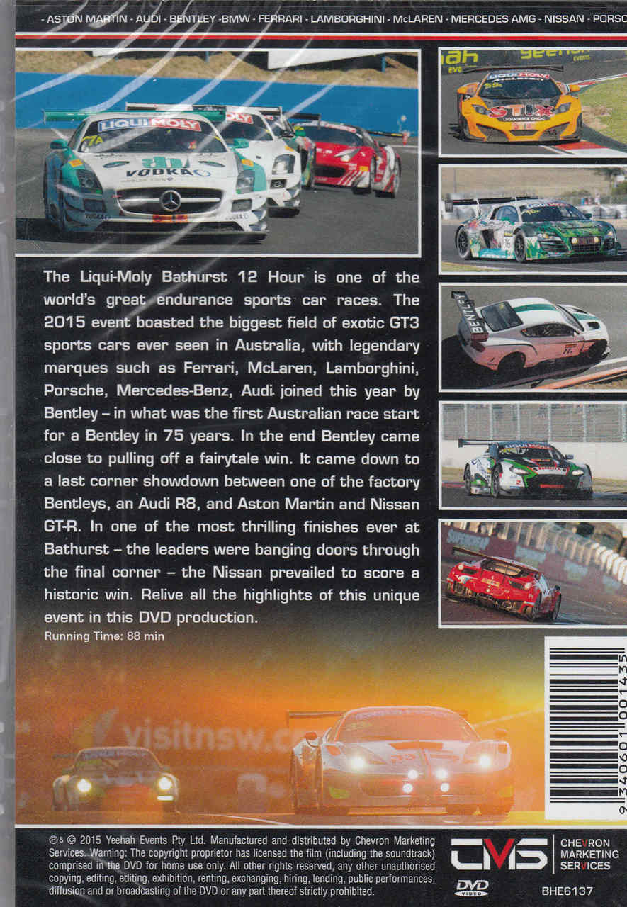 2015 Bathurst 12 Hour Highlights DVD - back
