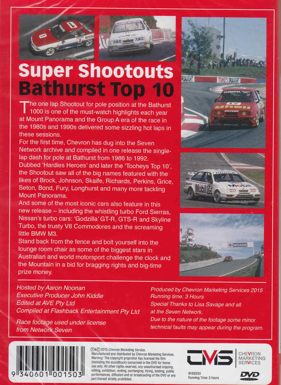 Magic Moments Of Motorsport: Super Shootouts Bathurst Top 10 DVD - back