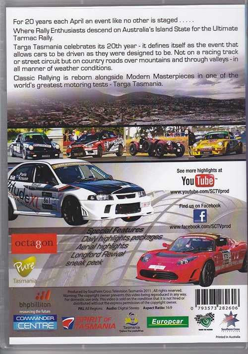 Motorsport DVD cover with race cars and anniversary collage on display