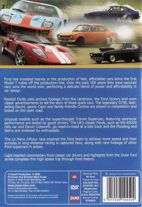 Fastest Fords: A Century of Speed DVD