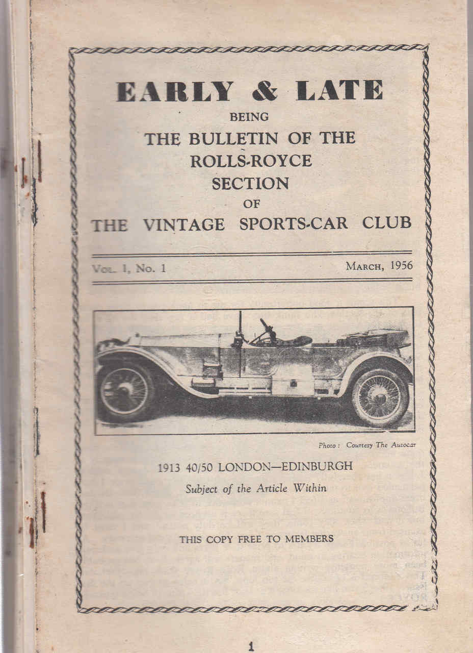 Early & Late Being The Bulletin Of The Rolls-Royce Section Of The Vintage Sports-Car Club