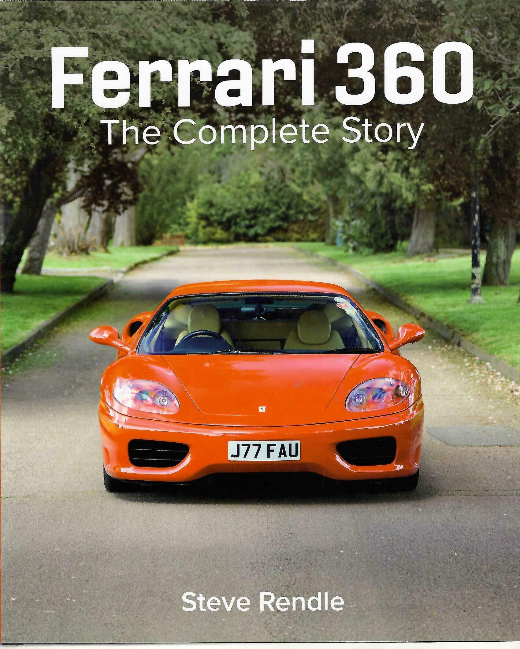Ferrari 360 book cover with orange sports car on road; title text