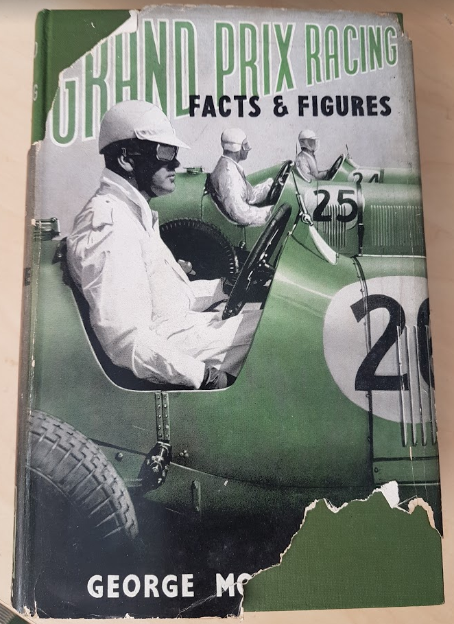 Green Grand Prix racing facts and figures book cover with driver in white