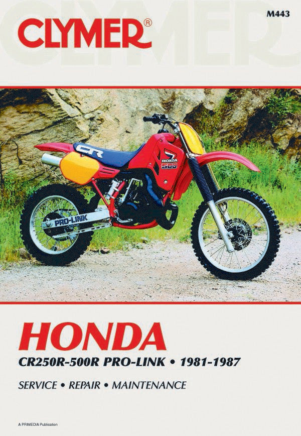 Honda CR250R-500R Pro-Link service and repair manual cover with red motorcycle