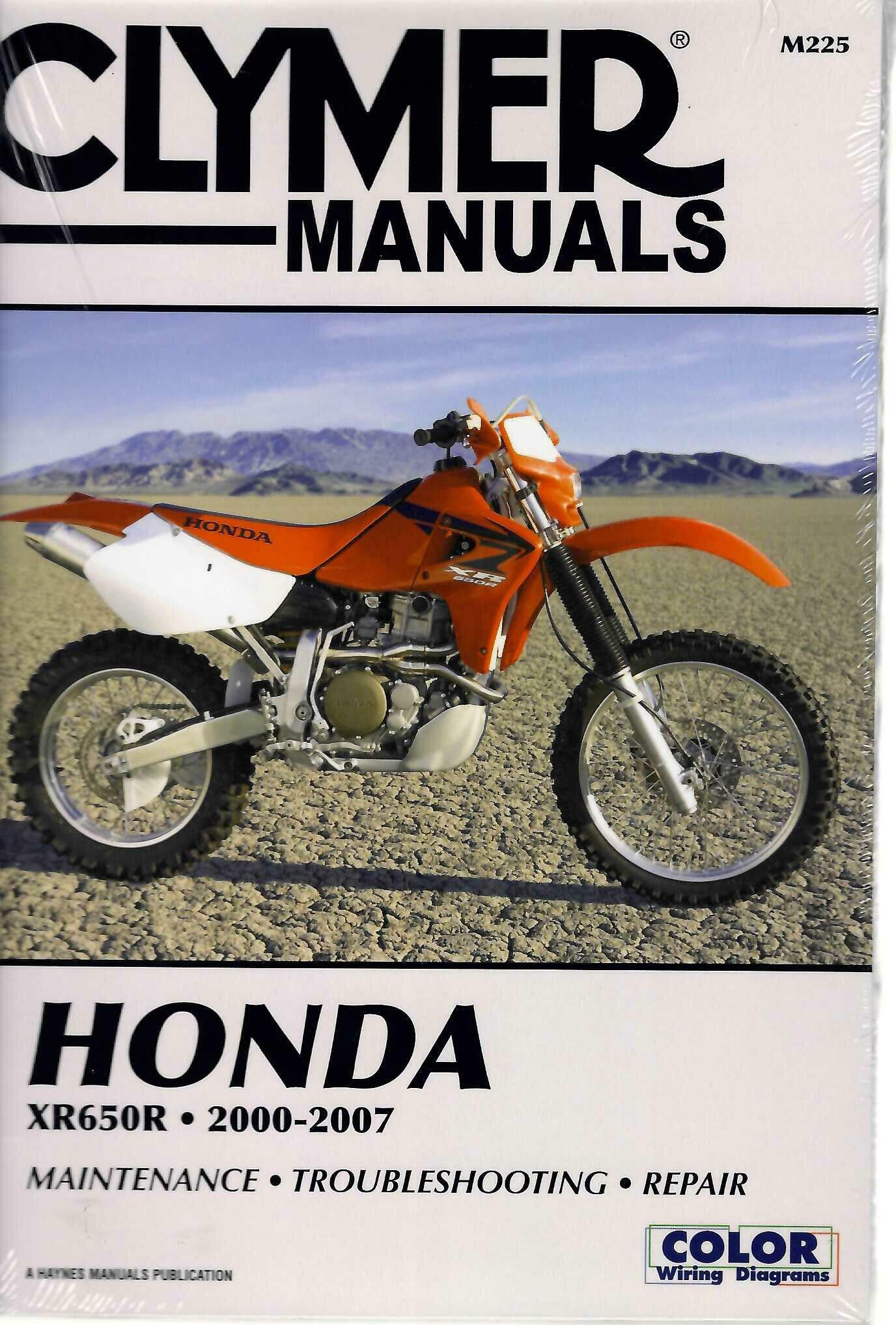 Clymer Manuals Honda XR650R 2000–2007 repair manual, off-road bike cover