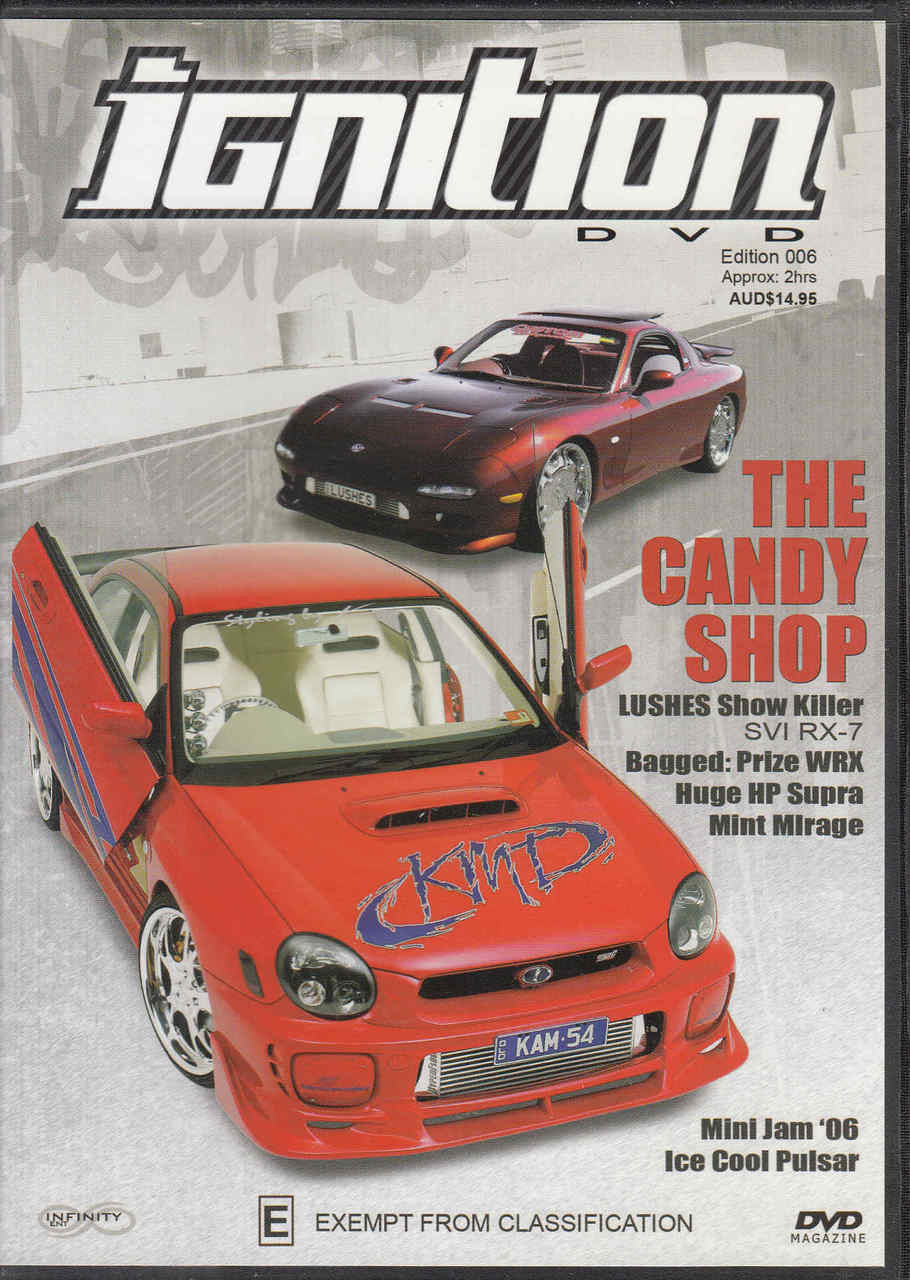 Ignition Edition 006 DVD cover with red and black sports cars and The Candy Shop title